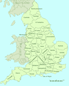 The Counties of England - named
