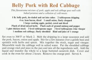 UK - Cambridgeshire - Belly Pork with Red Cabbage